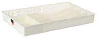 Wkład do szuflad organizer na sztućce z tworzywa ażurowy kremowy 33,2x21,4x4,3 cm