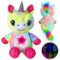 Pluszowy jednorożec z projektorem gwiaździstego nieba