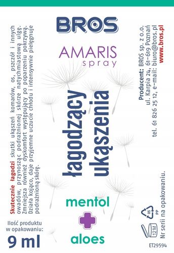 bros - amaris - spray łagodzący ukąszenia 9ml na Arena.pl