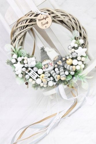 Wianek świąteczny wieniec stroik na drzwi ozdoba na Arena.pl