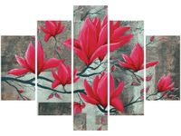 105CM 150CM OBRAZ 5 ELEM FUKSJOWA MAGNOLIA DRUK