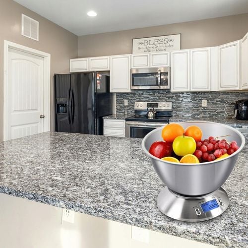 DOKŁADNA WAGA KUCHENNA Z TERMOMETR ELEKTRONICZNA Z MISKĄ 1G-5KG INOX na Arena.pl