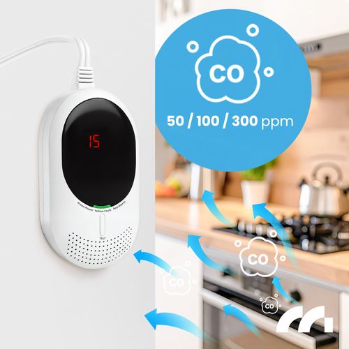 Czujnik Gazu Czadu LPG Alarm Detektor Tlenku Węgla CO Certyfikowany 2w1 LCD na Arena.pl