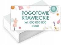 Wizytówki firmowe GOTOWY PROJEKT GRATIS 100 sztuk POGOTOWIE KRAWIECKIE