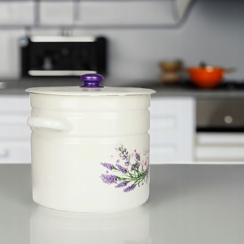 GARNEK EMALIOWANY 12 L POKRYWKA WZÓR LAWENDA DO GOTOWANIA POTRAW PRZETWORÓW na Arena.pl