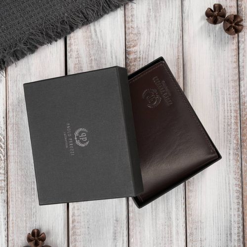 elegancki portfel męski skórzany brązowy z ochroną r na Arena.pl