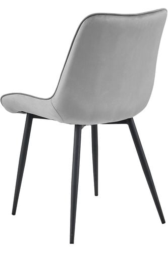 Krzesło welurowe srebrno szare BERA nogi czarne do kuchni jadalni x4 na Arena.pl