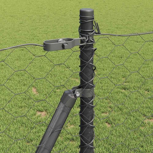 Ogrodzenie z słupkami Szary 0.8 x 10 m Stal pokryta PCV na Arena.pl