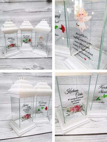 Znicz Lampion z nadrukiem grawerem dla DZIADKA na Arena.pl