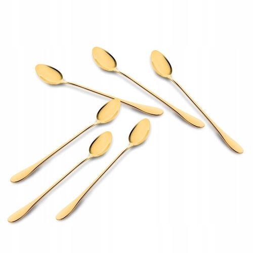 Wysokie SZKLANKI DO LATTE herbaty ZESTAW SZKLANEK do kawy 6szt + ŁYŻECZKI na Arena.pl