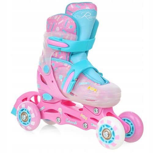 Rolki Wrotki 3w1 Regulowane RAVEN Caramell 34-37 Kółko LED na Arena.pl