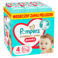 PAMPERS PANTS 4 PREMIUM CARE PIELUCHOMAJTKI DLA DZIECI 9-15kg 114szt