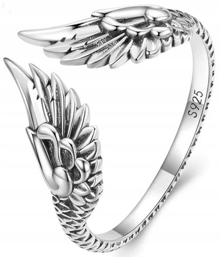 PIERŚCIONEK SREBRNY REGULOWANY SKRZYDŁA srebro próba 925 RODOWANY DAMSKI na Arena.pl