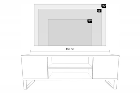 Szafka RTV Focus 135 cm - loft Dąb artisan czarny na Arena.pl