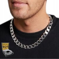 SZEROKI Łańcuszek Srebrny Męski 10mm SREBRO pr.925 ŁAŃCUCH DIAMENTOWANY