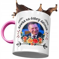 Kubek Różowy Przemysław Czarnek Pis Prezent Z Nadrukiem Ze Zdjęciem