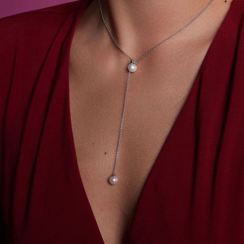 Srebrny naszyjnik Staviori z perłami na Arena.pl