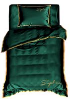 Pościel Z Haftem 140X200 Soft Zielona 2603
