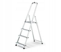 Drabina aluminiowa jednostronna 4 stopnie wytrzymałość 125 kg Magazynuj