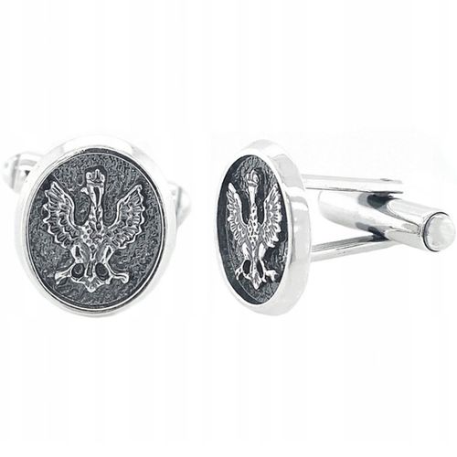 SREBRNE SPINKI DO MANKIETÓW MĘSKIE ORZEŁ GODŁO SREBRO PR. 925 DLA MĘŻCZYZNY na Arena.pl