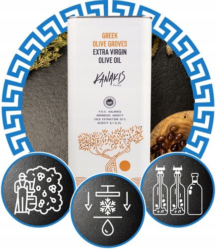 Oliwa z oliwek Extra Virgin Grecka Tradycyjna PDO 5l ŚWIEŻY ZBIÓR 2024/2025 na Arena.pl