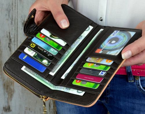 Portfel damski duży na zamek organizer brązowy na Arena.pl