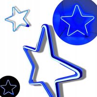 GWIAZDA ŚWIĄTECZNA ŚWIECĄCA NEON LED NIEBIESKA 30CM