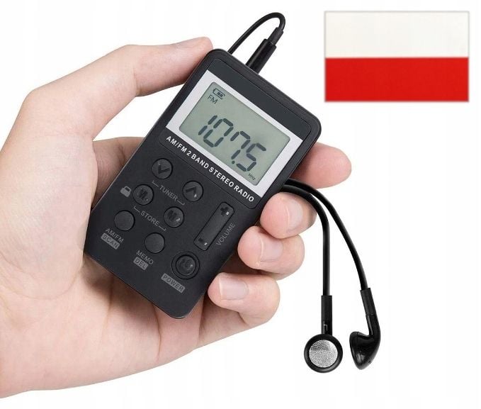 MINI RADIO CYFROWE PROGRAMOWANIE AKUMULATOR SŁUCH + naklejka zdjęcie 1
