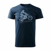 Koszulka motocross z motocrossem męska granatowa REGULAR M