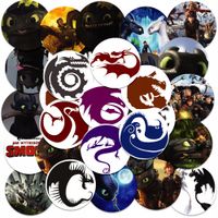 NAKLEJKI NA ZESZYT NALEPKA Z POSTACIAMI KÓŁKO WYTRESOWAĆ SMOKA WZORY 23EL