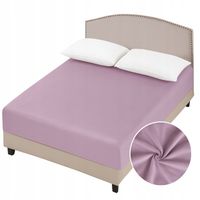 Prześcieradło welurowe 180x200 na gumkę - Fioletowe - Aksamitne Miękkie MIŚ