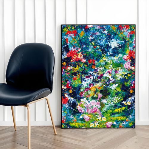 Plakat abstrakcja malarska 40x50 cm w czarnej ramie na Arena.pl