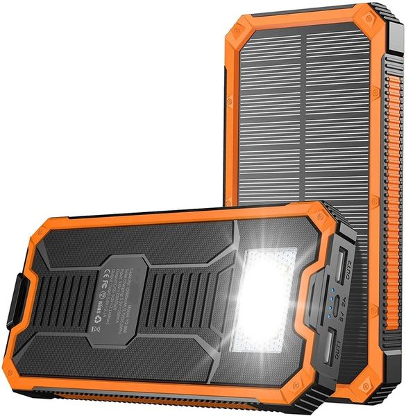 POWERBANK SOLARNY PANCERNY 20000MAH 2xUSB LATARKA zdjęcie 1