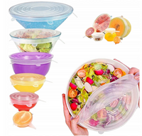 Pokrywki przykrywki silikonowe Uniwersalne rozciągające zest.6szt