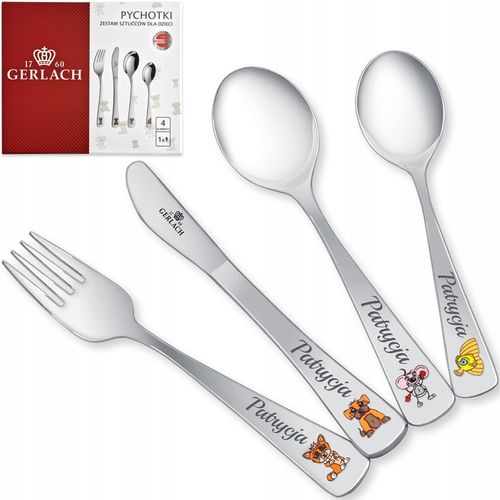 Sztućce dla Dzieci Gerlach Pychotki Grawer Prezent na Chrzest Roczek na Arena.pl