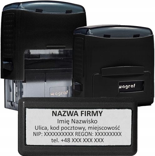 PIECZĄTKA FIRMOWA WAGRAF B3s - do 6 wersów - 47x18mm - 12 kolorów do wyboru na Arena.pl