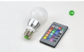Żarówka diodowa LED RGB 7W/E27 16 kolorów + PILOT
