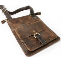 torba męska przecierana listonoszka wild tiger - brązowa