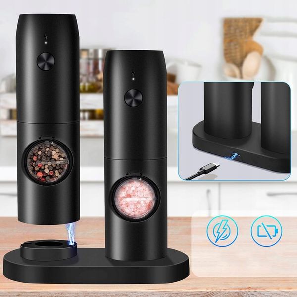 USB ŁADOWANIE ELEKTRYCZNY MŁYNKÓW DO SOLI I PIEPRZU, 2X MŁYNEK DO PRZYPRAW zdjęcie 14