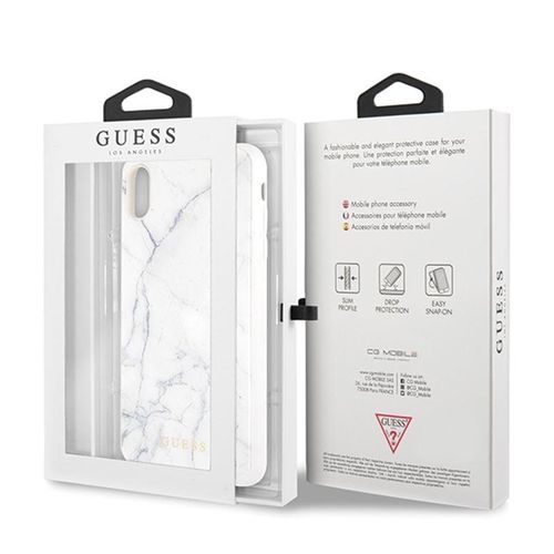 Etui Guess Marble do iPhone Xs Max (biały) na Arena.pl