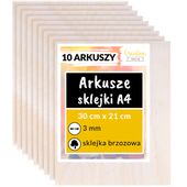 Płyta sklejka do cięcia laserem 3mm A4 x10 sztuk