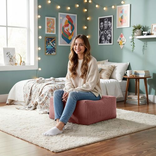 NOWOCZESNA PUFA PUF SIEDZISKO 45 CM KWADRATOWA DO SALONU PODNÓŻEK na Arena.pl