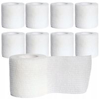 9x Taśma do getrów BIAŁA piłkarska SZEROKA bandaż kohezyjny 5cm 40,5m