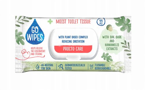 gowipes nawilżany papier toaletowy procto care flip top 44szt. na Arena.pl