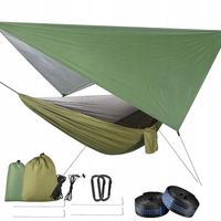 LEKKI HAMAK KEMPINGOWY Z DASZKIEM I SIATKĄ PRZECIW OWADOM