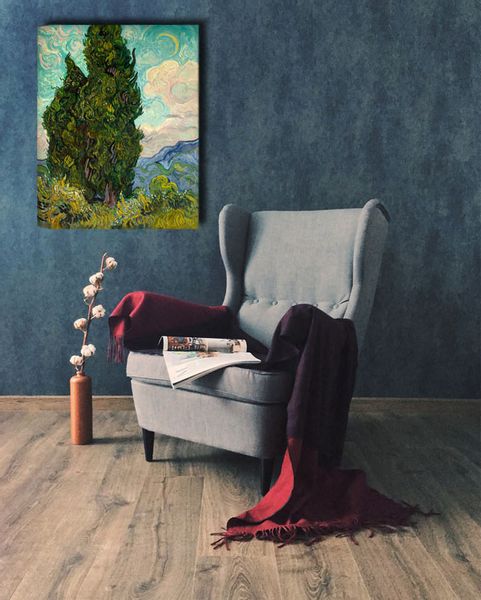 Cyprysy - Vincent van Gogh - obraz na płótnie 40x50 cm zdjęcie 2
