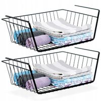 2X 2x Koszyk PODWIESZANY pod półkę szafkę organizer półka kuchenna metalowa