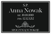 grawer Tablica nagrobna Tabliczka nagrobkowa 30x20 krzyż