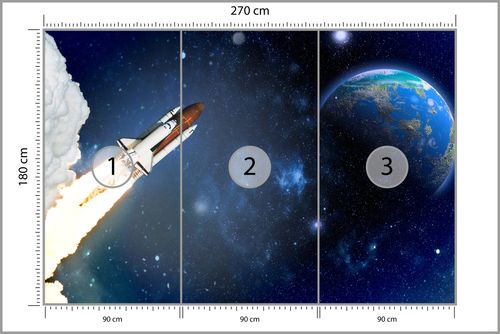 Fototapeta RAKIETA Ziemia Planeta Kosmos Gwiazdy 270cm x 180cm na Arena.pl