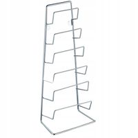 STOJAK na 6 POKRYWEK wieszak ORGANIZER stojak Tadar 45x18,5x11,5cm srebrny